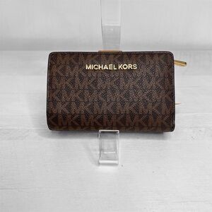 Michael Kors Jet Set Travel Billfold Zip Coin Wallet in Brown/Acorn NWT